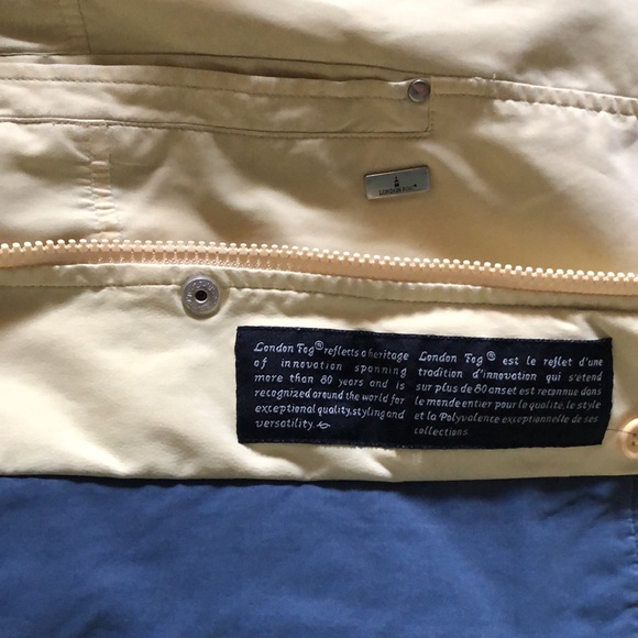London Fog - vintage spring jacket. Butter yellow + navy blue. Windbreaker. - Picture 4 of 9
